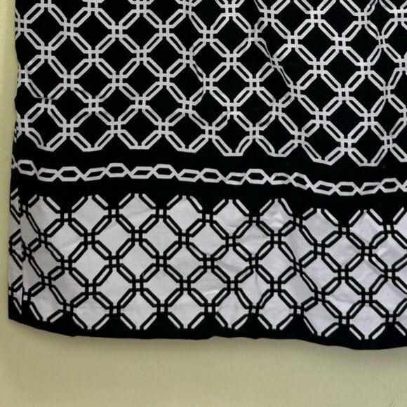 Tradition Vintage Cotton Graphic Sheath Stretch Midi Dress Sleeveless ZipSlit 12 - Picture 9 of 16